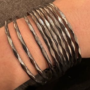 EUC silver (faux silver) cuff bracelet with the bangle look.